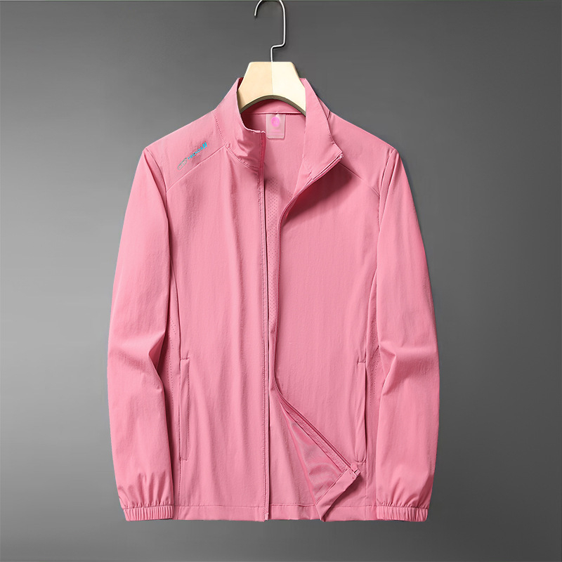 Jachetă pentru bărbați în vârstă - ușoară, croială lejeră, închidere cu fermoar, material din nailon amestec