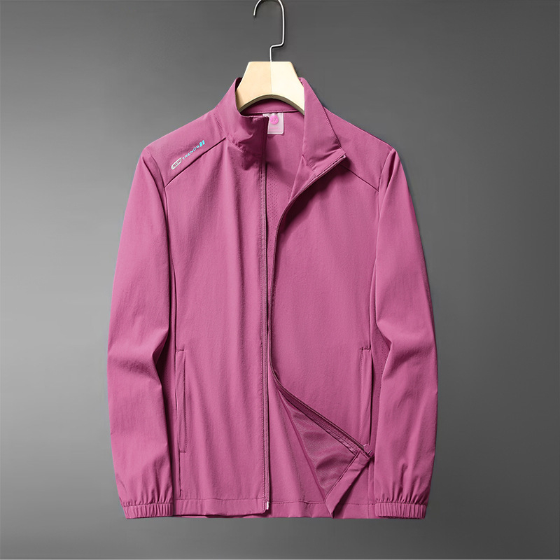 Jachetă pentru bărbați în vârstă - ușoară, croială lejeră, închidere cu fermoar, material din nailon amestec