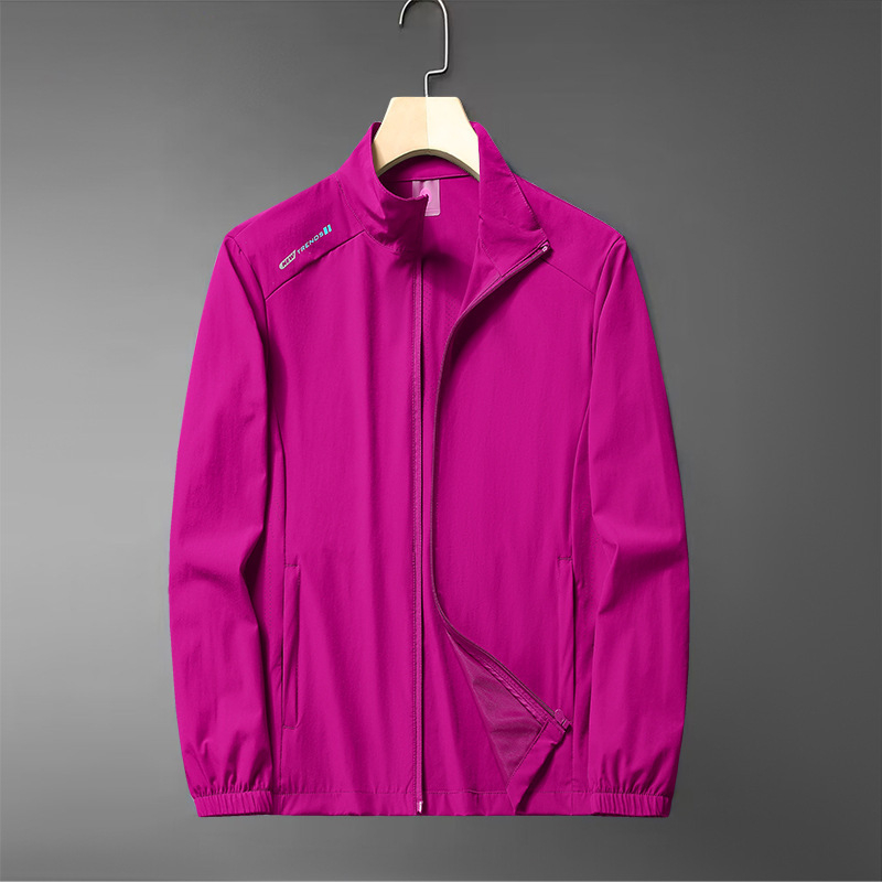 Jachetă pentru bărbați în vârstă - ușoară, croială lejeră, închidere cu fermoar, material din nailon amestec