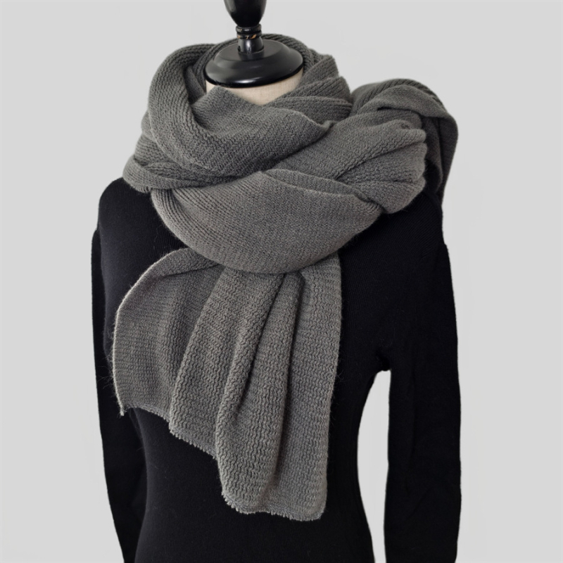 Zimski šal od umjetnog kašmira, akril, topao, minimalistički stil