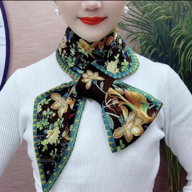 Дълъг шал за шията от полиестерно влакно, warp плетение, топъл за зимата, етно стил