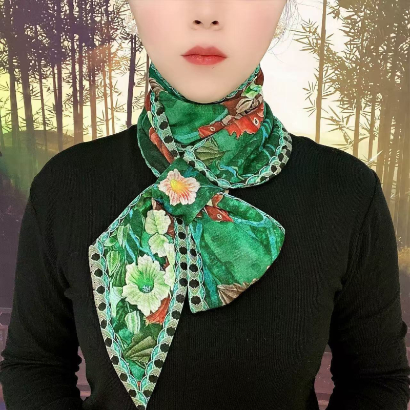 Дълъг шал за шията от полиестерно влакно, warp плетение, топъл за зимата, етно стил