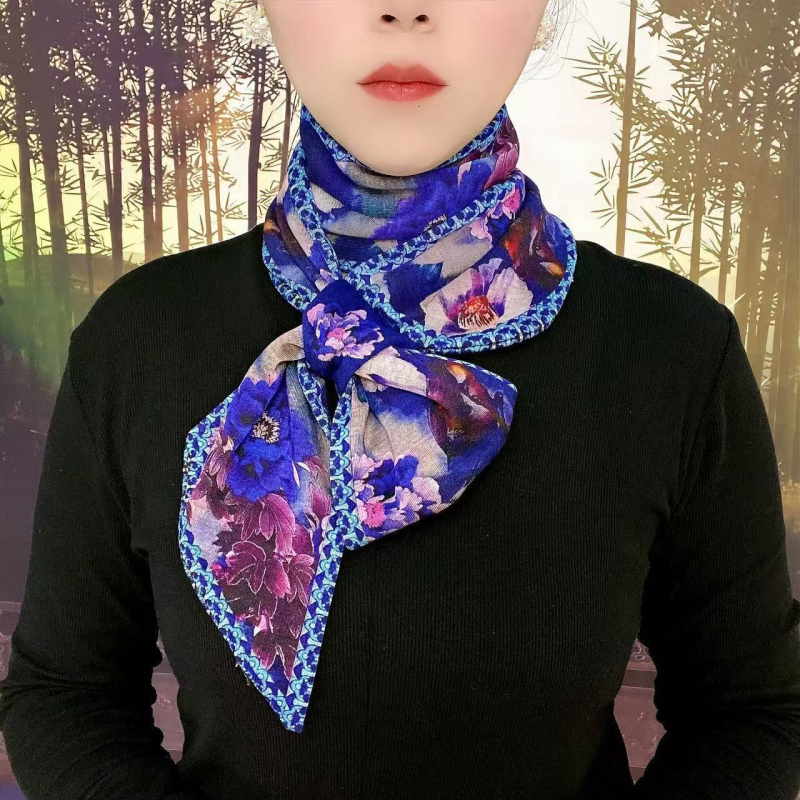 Дълъг шал за шията от полиестерно влакно, warp плетение, топъл за зимата, етно стил