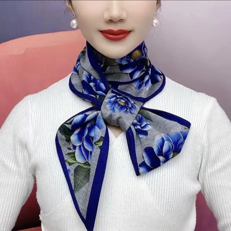 Дълъг шал за шията от полиестерно влакно, warp плетение, топъл за зимата, етно стил