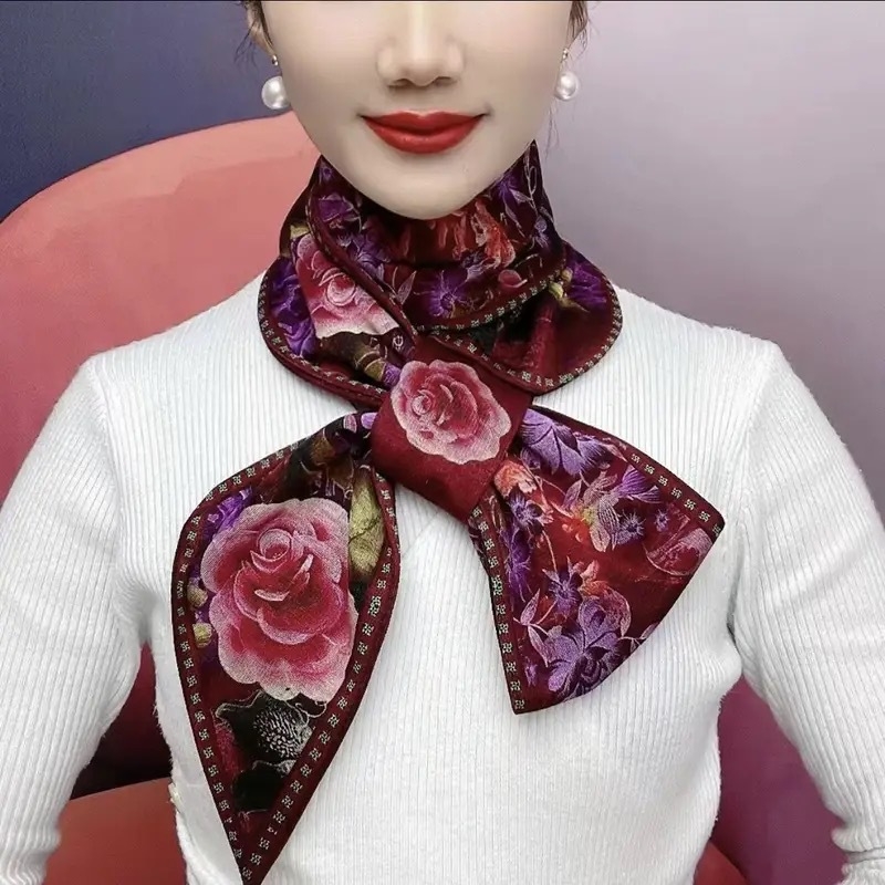 Дълъг шал за шията от полиестерно влакно, warp плетение, топъл за зимата, етно стил