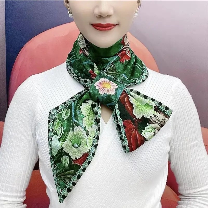 Дълъг шал за шията от полиестерно влакно, warp плетение, топъл за зимата, етно стил