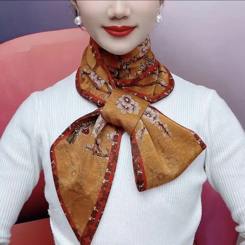 Дълъг шал за шията от полиестерно влакно, warp плетение, топъл за зимата, етно стил