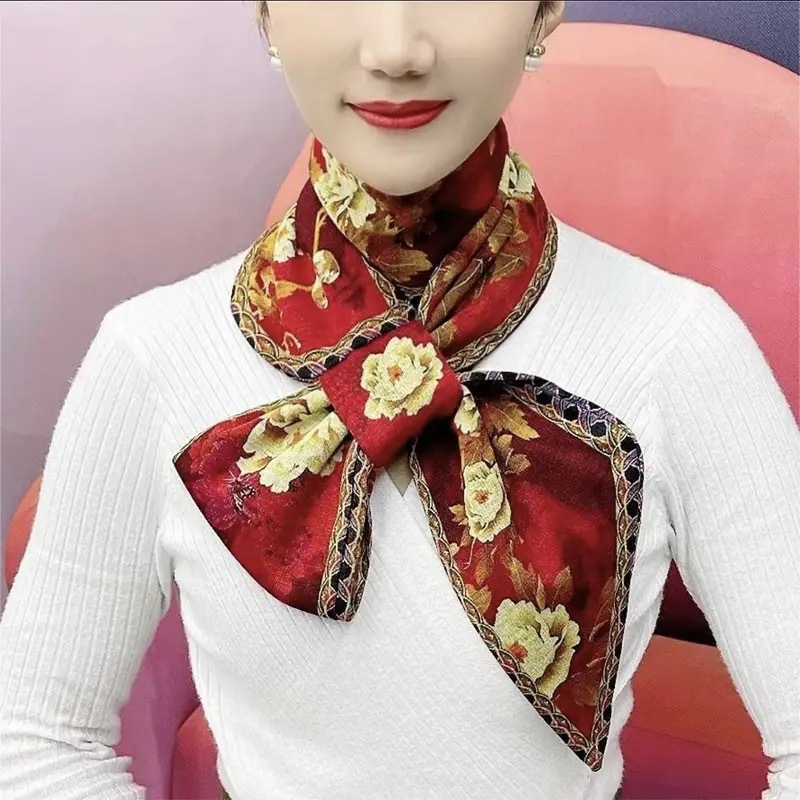 Дълъг шал за шията от полиестерно влакно, warp плетение, топъл за зимата, етно стил