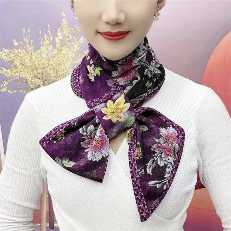 Дълъг шал за шията от полиестерно влакно, warp плетение, топъл за зимата, етно стил