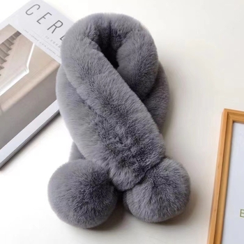 Šal od lažnog Rex krzna, akril, 21–30% sadržaj, drugi materijal vuna, warp pletene, ručna izrada, topao zimi