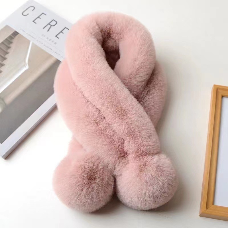 Šal od lažnog Rex krzna, akril, 21–30% sadržaj, drugi materijal vuna, warp pletene, ručna izrada, topao zimi