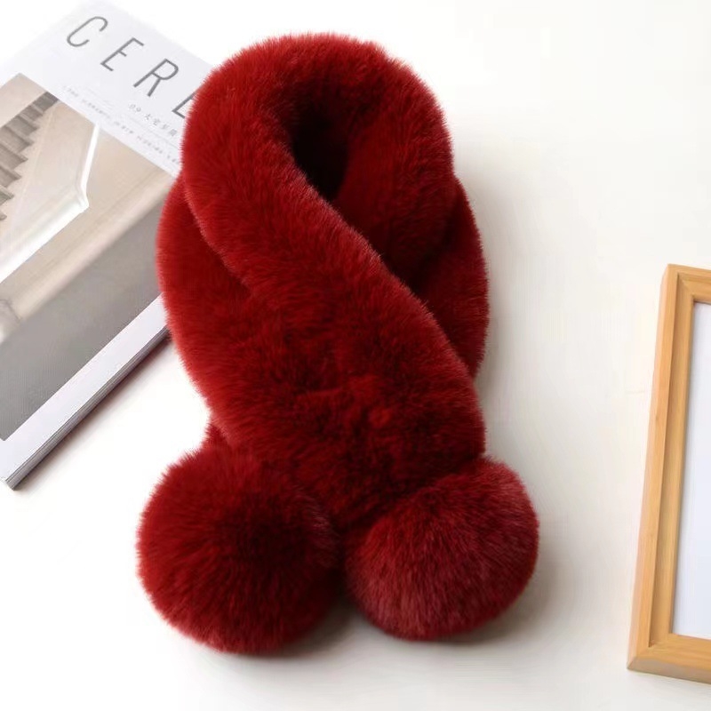 Šal od lažnog Rex krzna, akril, 21–30% sadržaj, drugi materijal vuna, warp pletene, ručna izrada, topao zimi
