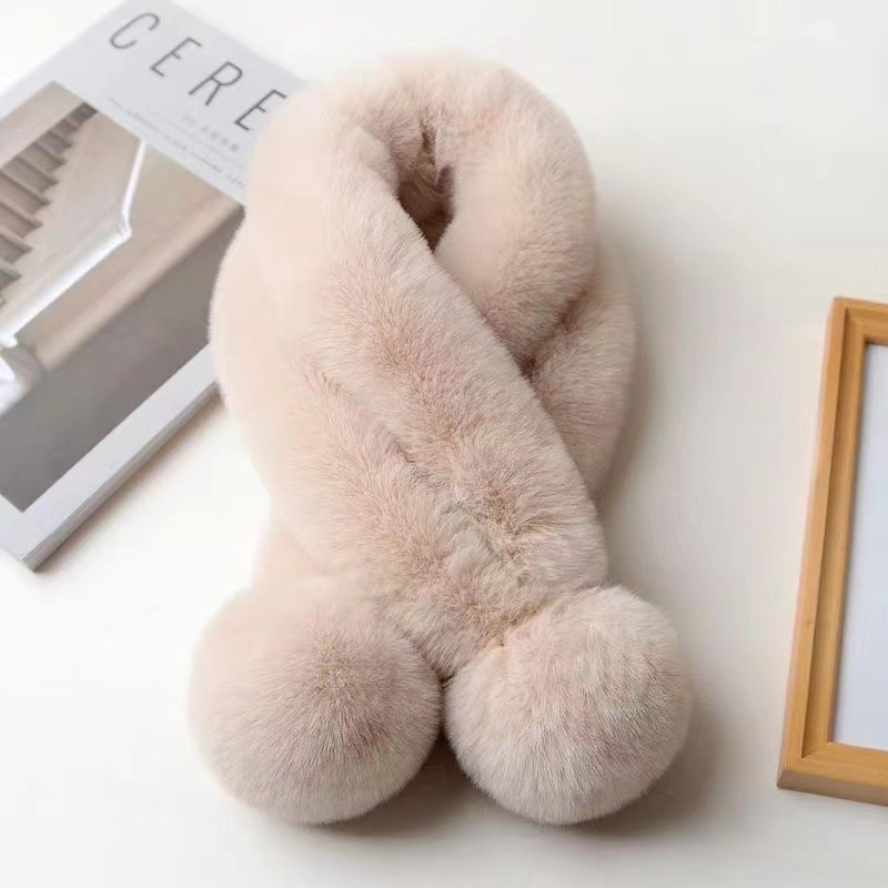 Šal od lažnog Rex krzna, akril, 21–30% sadržaj, drugi materijal vuna, warp pletene, ručna izrada, topao zimi