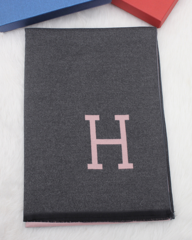 Ženski šal jacquard dvostrani s slovom H, imitacija kašmira, baza od poliestera, Jacquard obrada, topao