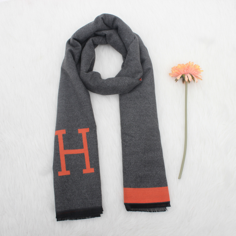Ženski šal jacquard dvostrani s slovom H, imitacija kašmira, baza od poliestera, Jacquard obrada, topao