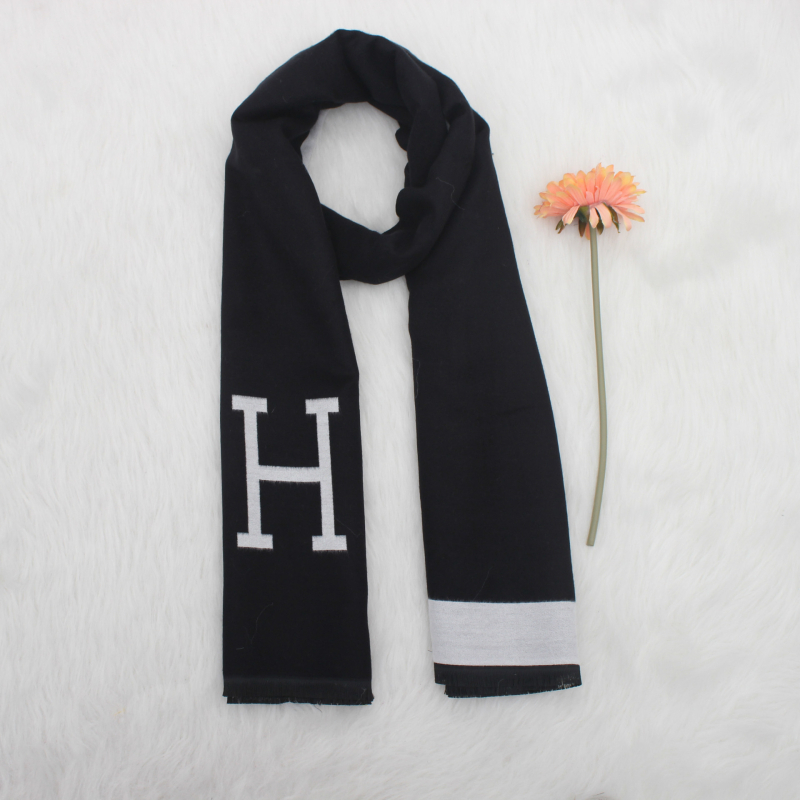Ženski šal jacquard dvostrani s slovom H, imitacija kašmira, baza od poliestera, Jacquard obrada, topao