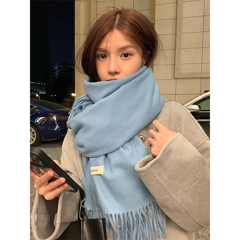 Ženski šal u korejskom stilu, pleteni warp-knit, poliestersko vlakno, zadržava toplinu tijekom zime