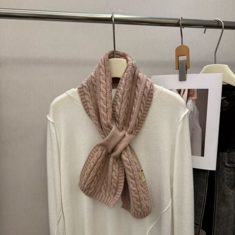 Ženski vuneni šal s twist pletenjem, korejskog stila, zimska sezona, toplina
