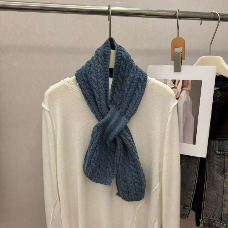 Ženski vuneni šal s twist pletenjem, korejskog stila, zimska sezona, toplina