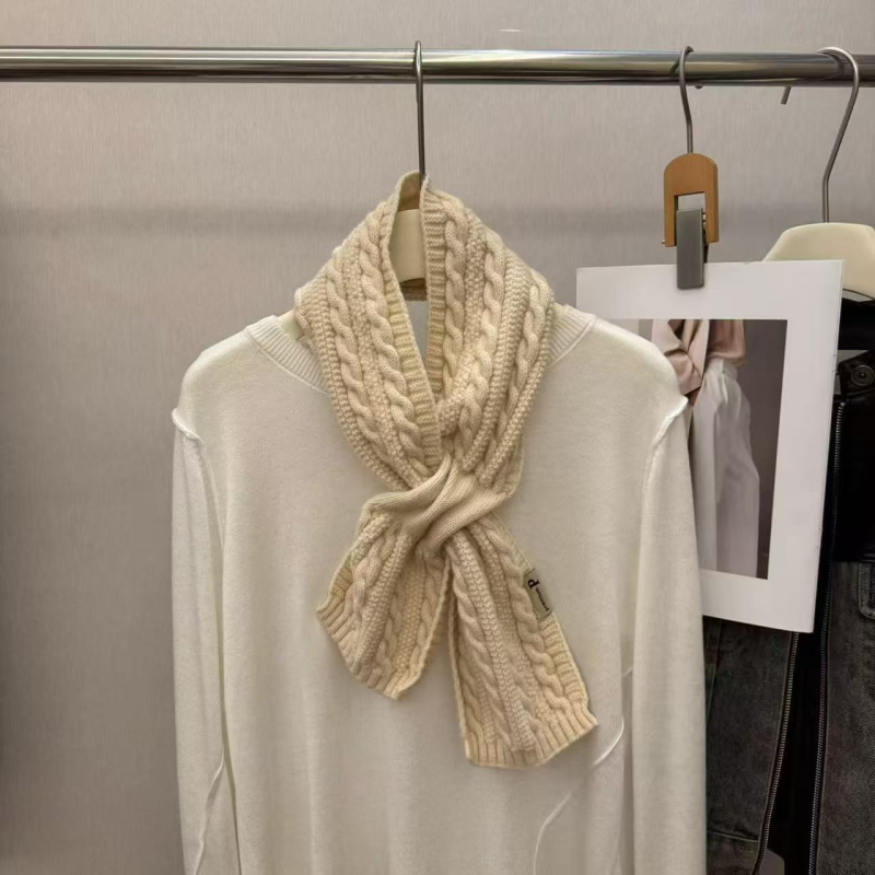 Ženski vuneni šal s twist pletenjem, korejskog stila, zimska sezona, toplina