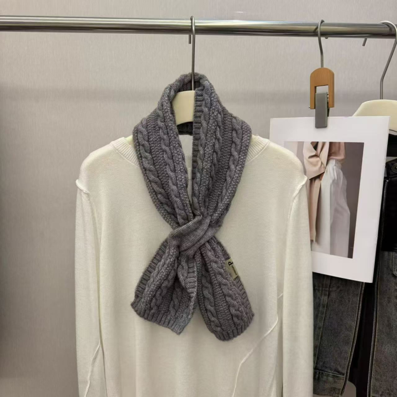 Ženski vuneni šal s twist pletenjem, korejskog stila, zimska sezona, toplina