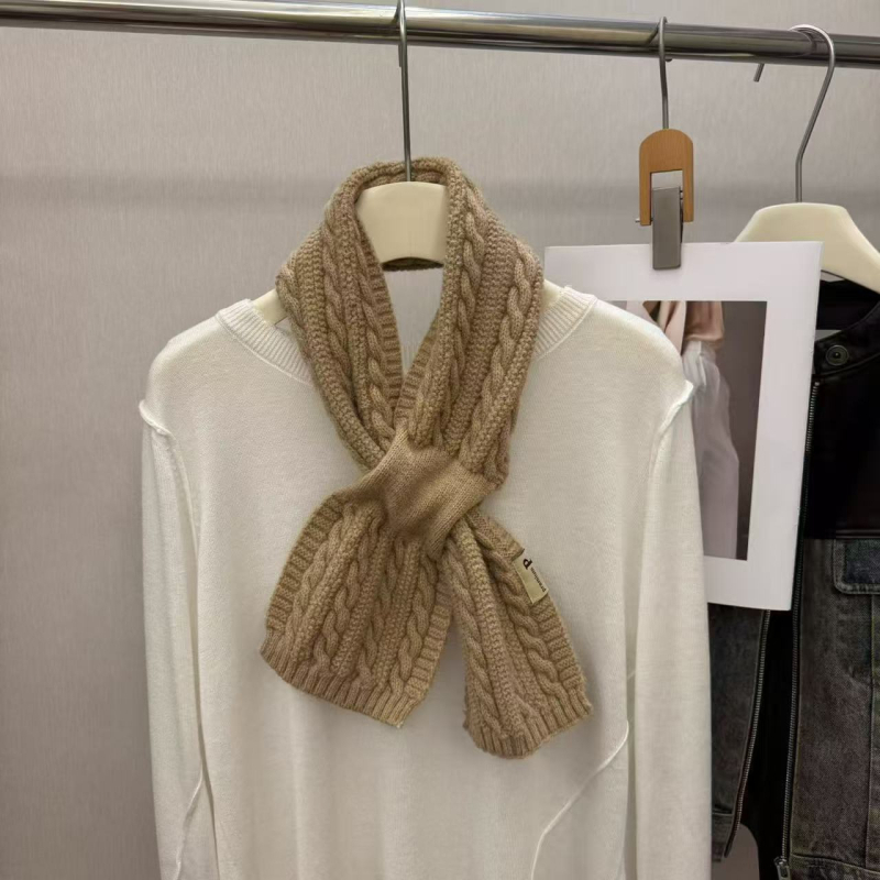 Ženski vuneni šal s twist pletenjem, korejskog stila, zimska sezona, toplina