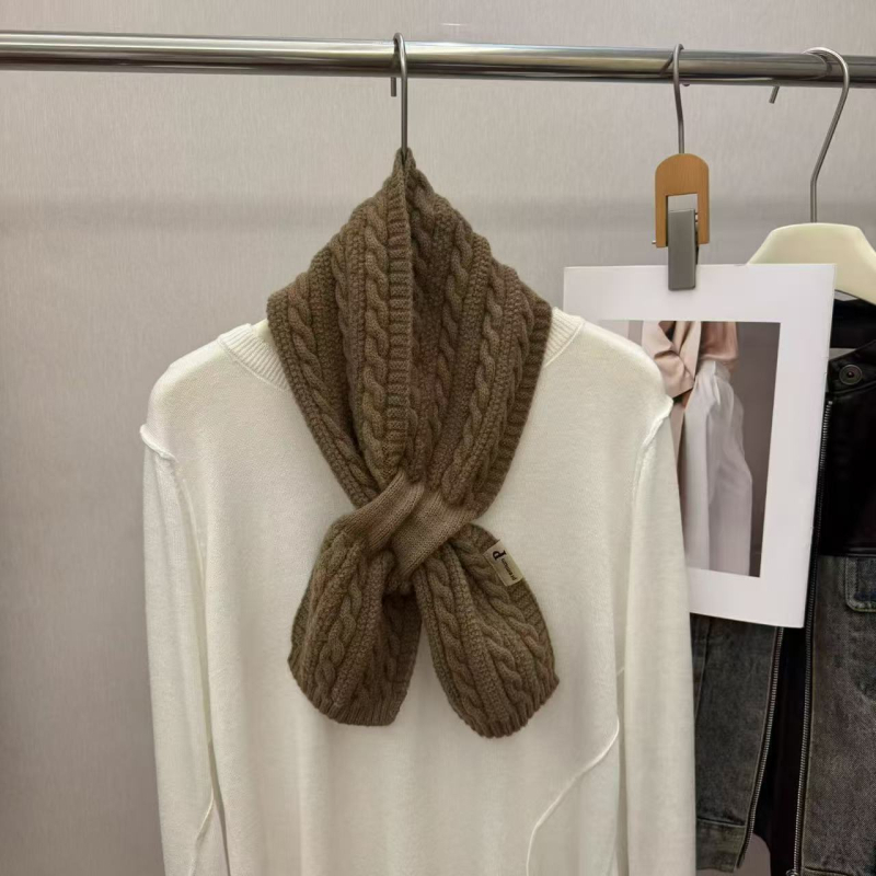 Ženski vuneni šal s twist pletenjem, korejskog stila, zimska sezona, toplina