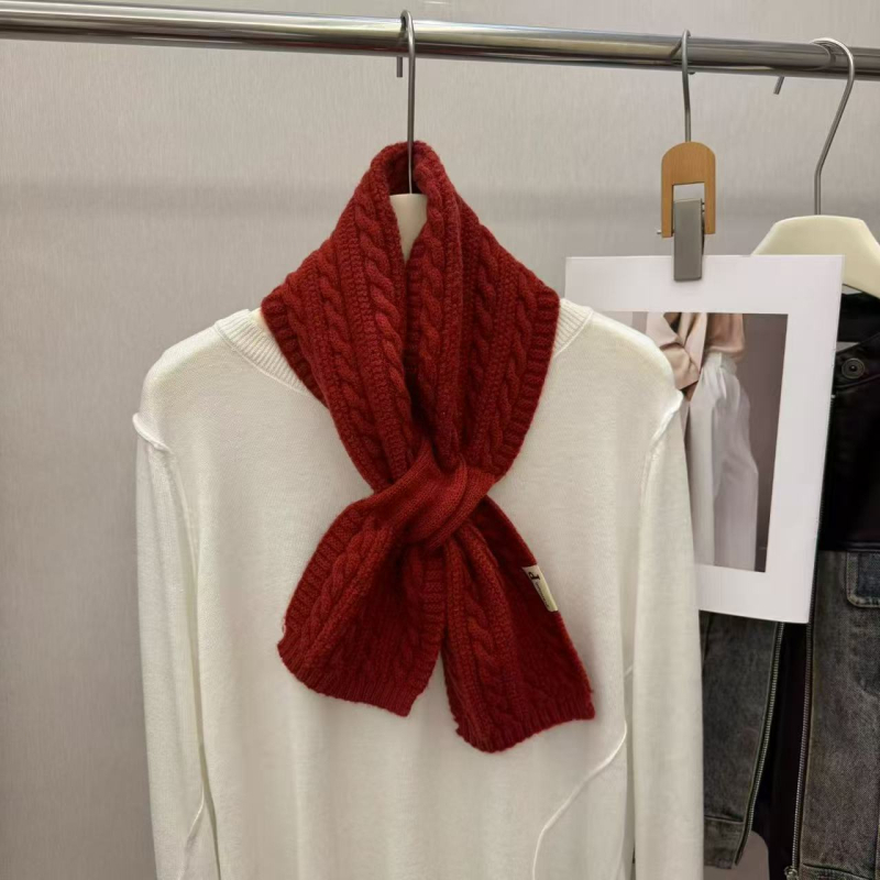 Ženski vuneni šal s twist pletenjem, korejskog stila, zimska sezona, toplina