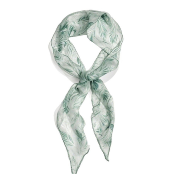 Копринен шал Georgette за жени, професионален офис стил, дълъг тесен модел (100% коприна, crepe тъкан, печат, лято)