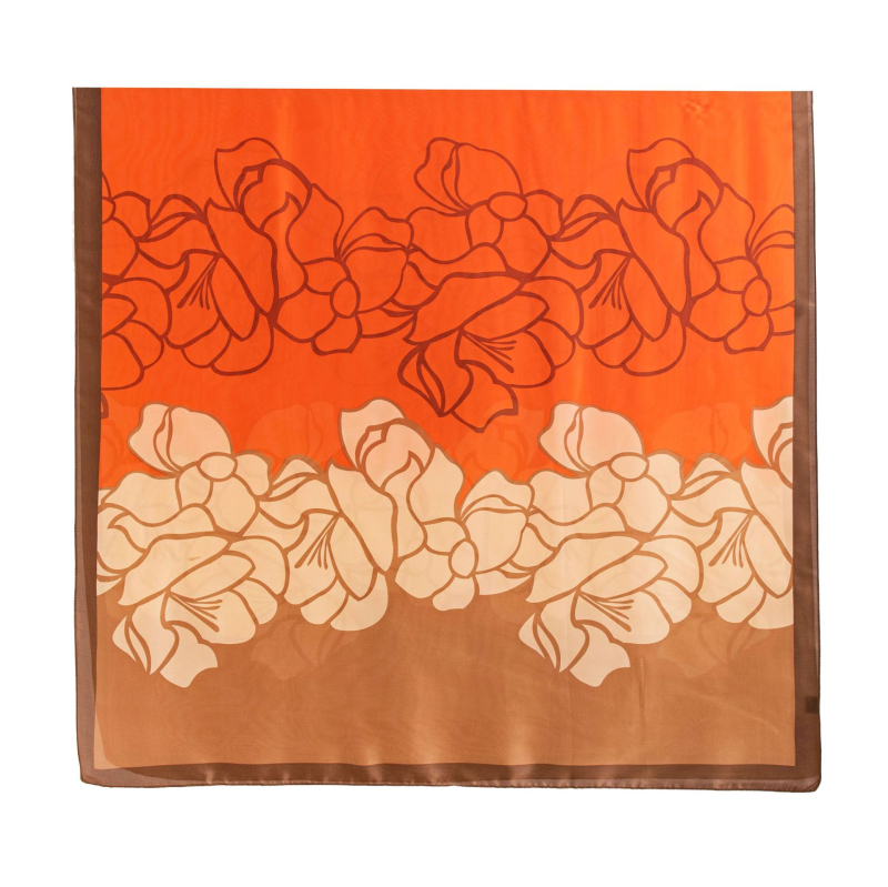 Huihe poliészter sál, retro nyomással, friss és édes stílus