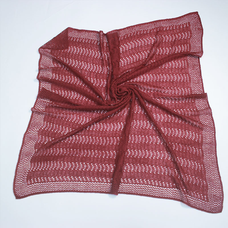 Vuneni šal s prozračnim kvadratnim uzorkom, zaštita vrata i ramena, za sve sezone, mogućnost prilagodbe