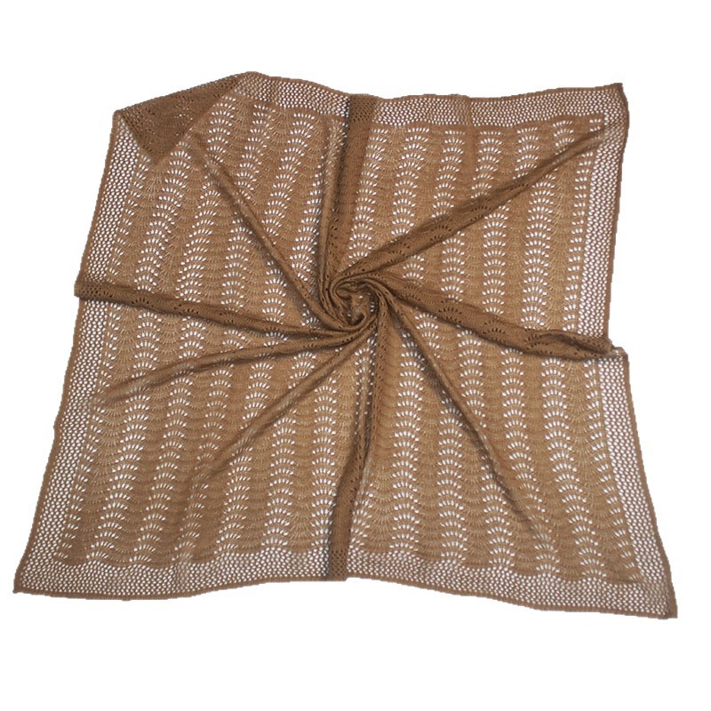 Vuneni šal s prozračnim kvadratnim uzorkom, zaštita vrata i ramena, za sve sezone, mogućnost prilagodbe