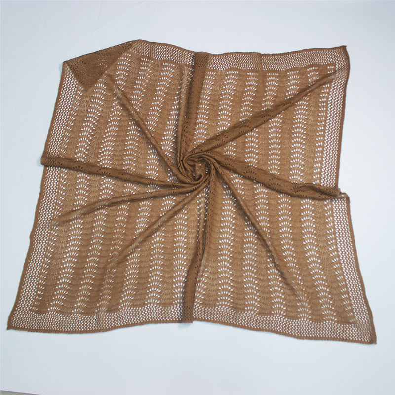 Vuneni šal s prozračnim kvadratnim uzorkom, zaštita vrata i ramena, za sve sezone, mogućnost prilagodbe