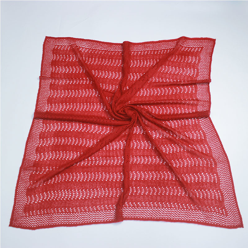 Vuneni šal s prozračnim kvadratnim uzorkom, zaštita vrata i ramena, za sve sezone, mogućnost prilagodbe