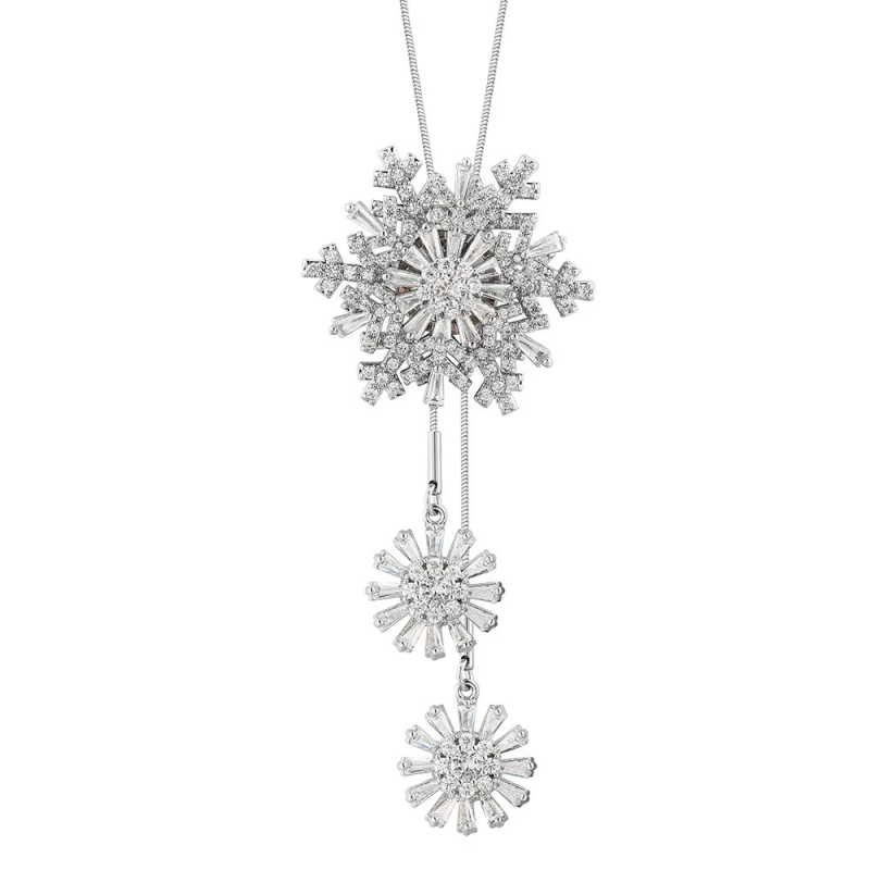 Titánacélból készült nyaklánc elektroplórozott felülettel, pulóver-stílusú lánccal, medál cink ötvözetből, forma: virág / U-alakú / más, nőknek