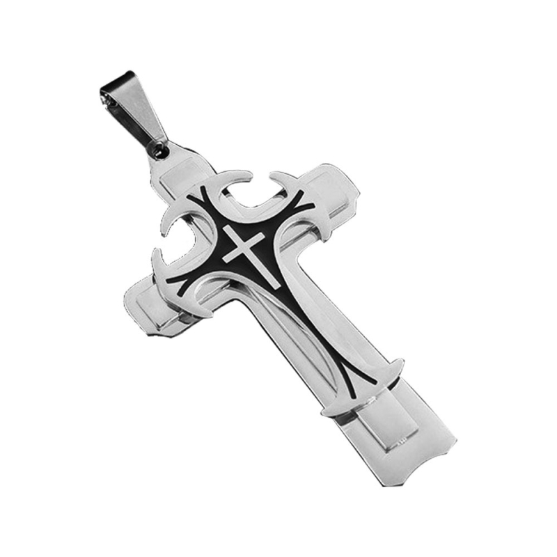 Titán acélból készült kereszt medálos nyaklánc, császári lánccal, férfiaknak, utcai stílus, 72 g