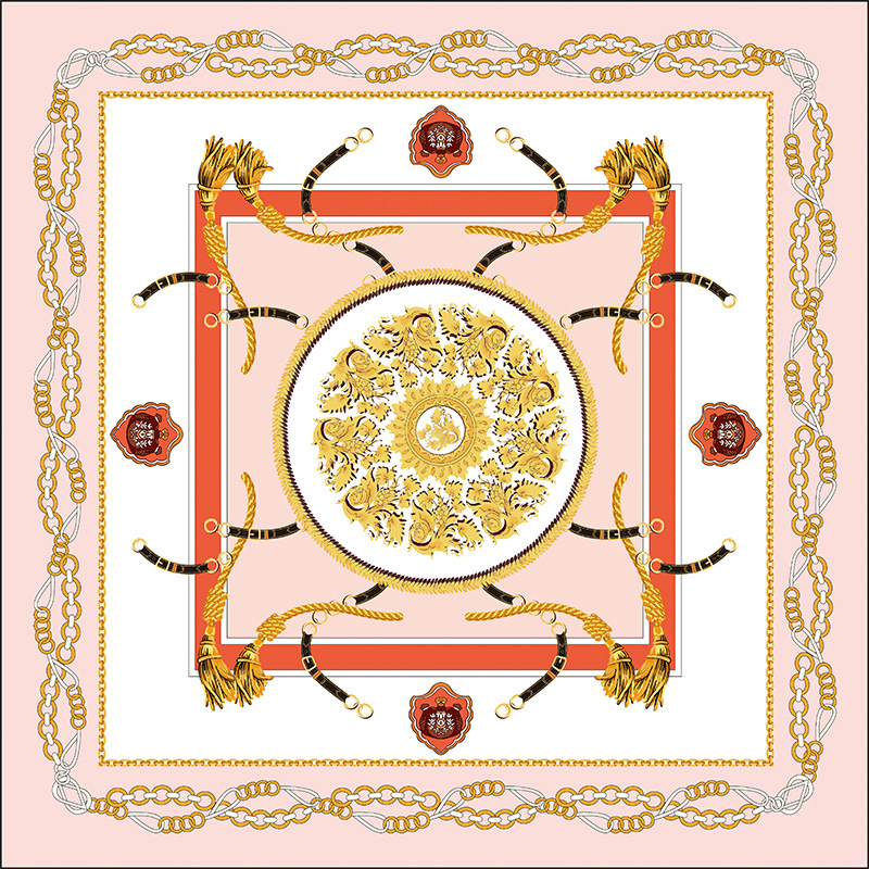 Poliészter négyszögletes sál twill szövésű, uniszex fejkendő, eredeti dizájn