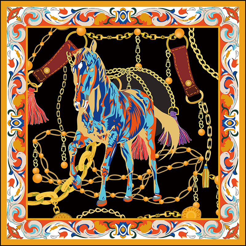 Poliészter négyszögletes sál twill szövésű, uniszex fejkendő, eredeti dizájn