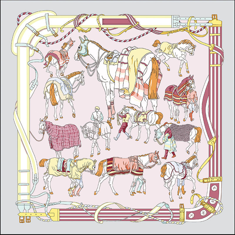 Poliészter négyszögletes sál twill szövésű, uniszex fejkendő, eredeti dizájn