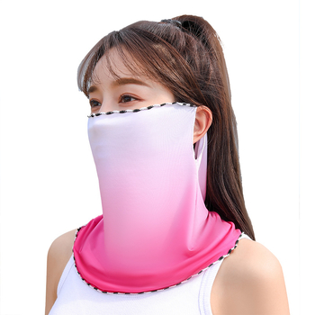 Ice Silk Gradient UV Nyakmaszk Fülhurkokkal, Légáteresztő Nőknek Nyári Kültéri Kerékpározáshoz