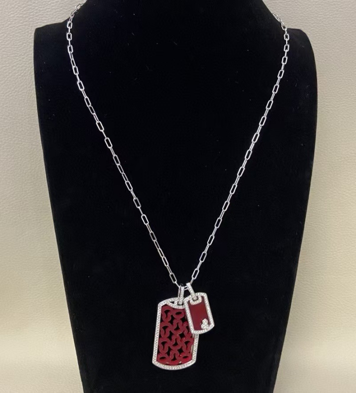 Geometriska agāta kaklarota, Jauns ķīniešu stils, Personalizēts dizains, 2025. gada pavasaris