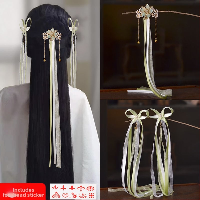 Laste juukseklambrid Han dinastia stiilis lille motiiviga