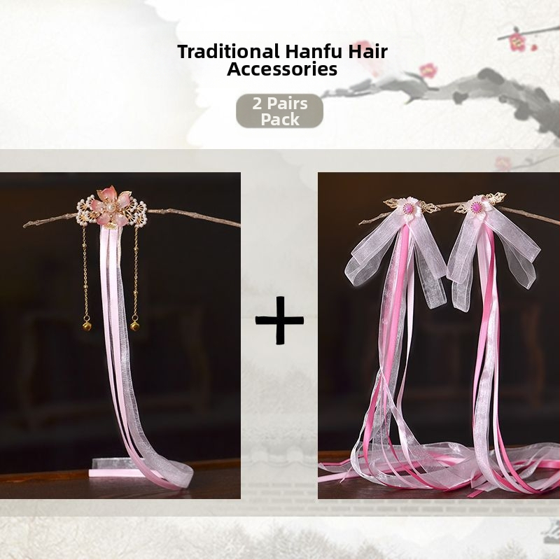 Laste juukseklambrid Han dinastia stiilis lille motiiviga