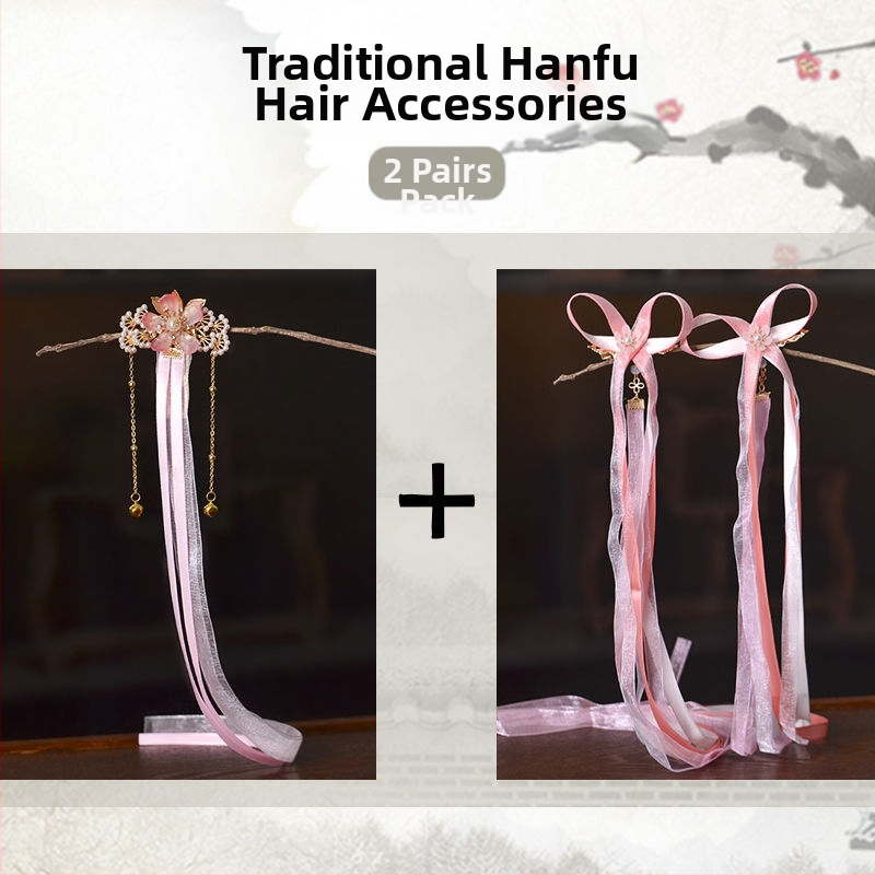 Laste juukseklambrid Han dinastia stiilis lille motiiviga