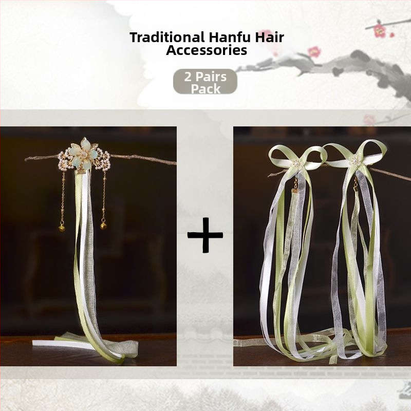 Laste juukseklambrid Han dinastia stiilis lille motiiviga