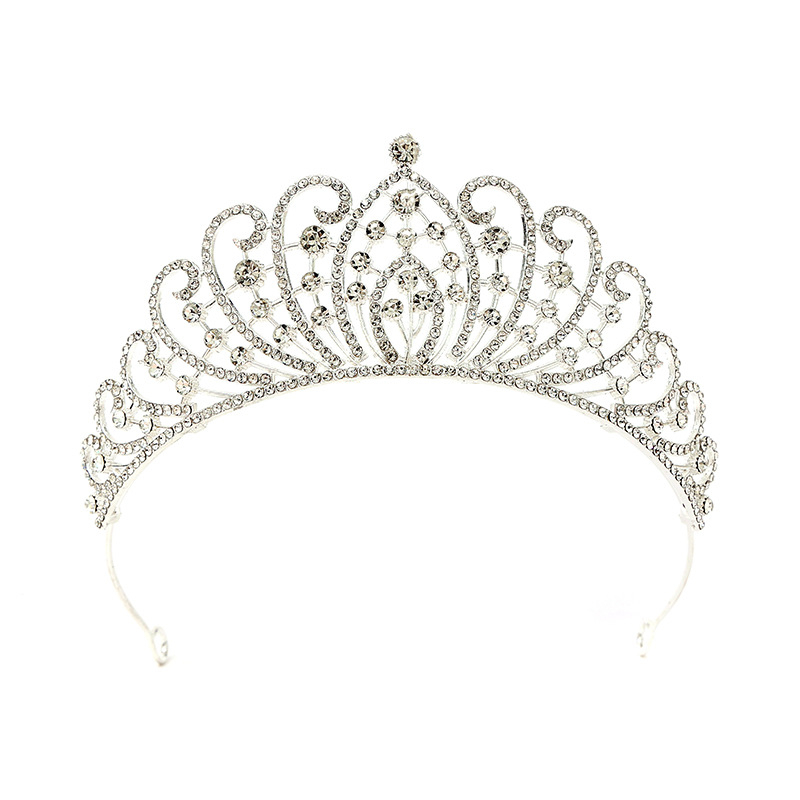 Menyasszonyi hajkorona csillag motívummal, ötvözet PT900, elektroplakkolt kristályokkal, testreszabható