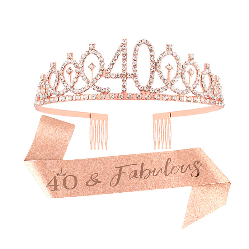 Fém fejkoszorú fehér kristályokkal, betűk/számok, elektroplatírozott, uniszex