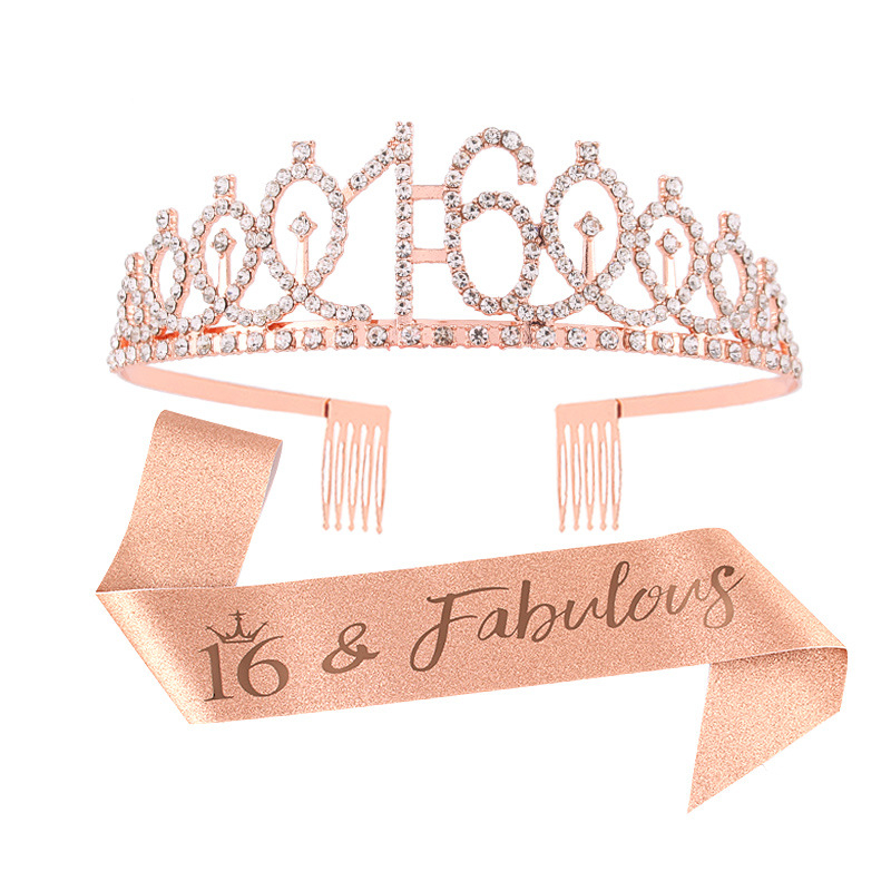 Fém fejkoszorú fehér kristályokkal, betűk/számok, elektroplatírozott, uniszex