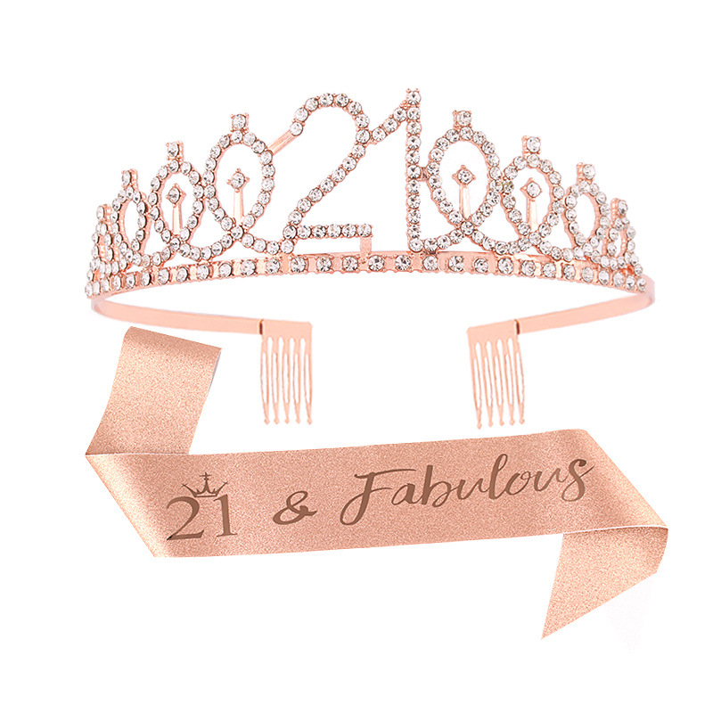 Fém fejkoszorú fehér kristályokkal, betűk/számok, elektroplatírozott, uniszex