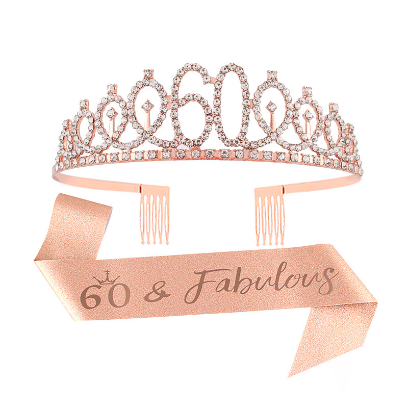 Fém fejkoszorú fehér kristályokkal, betűk/számok, elektroplatírozott, uniszex